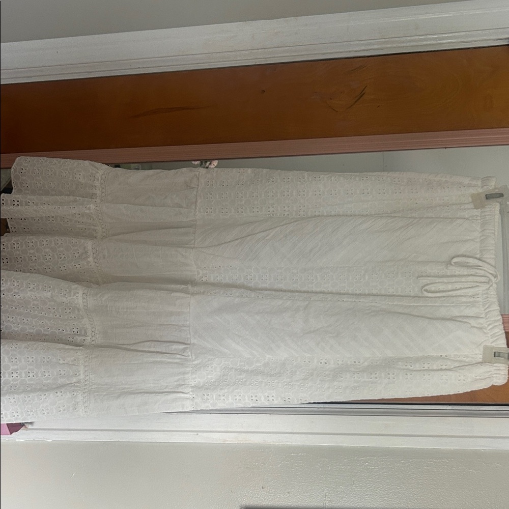 White Eyelet Maxi Skirt